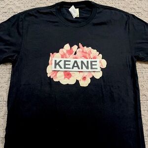 🎸 '20 Keane Band Cause & Effect Tour Pink Flower Bloom Text Logo Deadstock New T
